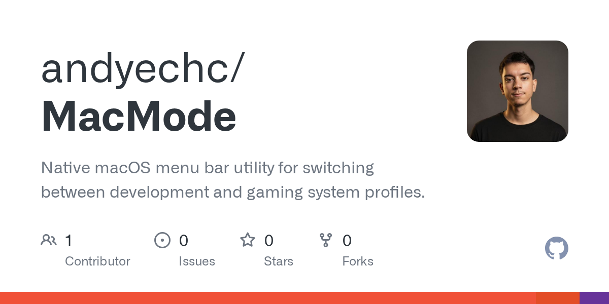 MacMode — Native macOS menu bar utility